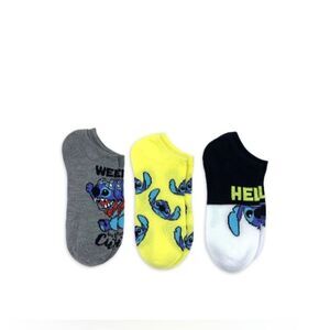 Lilo&Stitch Women's Print No Show Socks, 3-Pack
